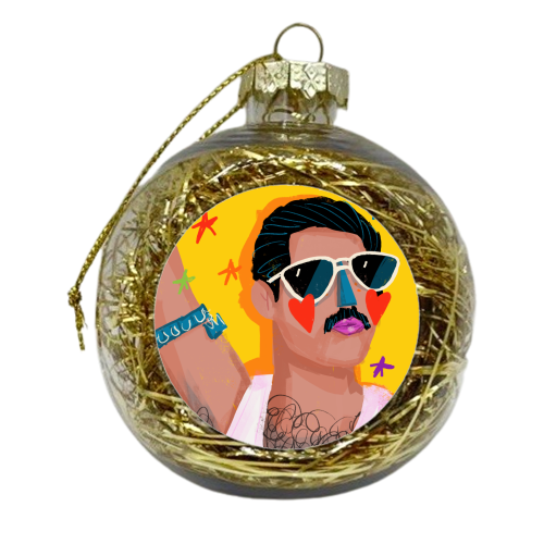 THE JOY OF FREDDIE - xmas bauble by Nichola Cowdery
