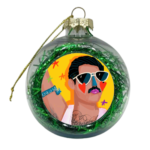 THE JOY OF FREDDIE - xmas bauble by Nichola Cowdery
