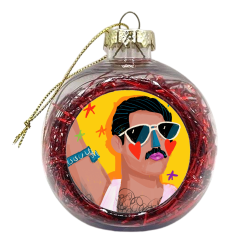 THE JOY OF FREDDIE - xmas bauble by Nichola Cowdery