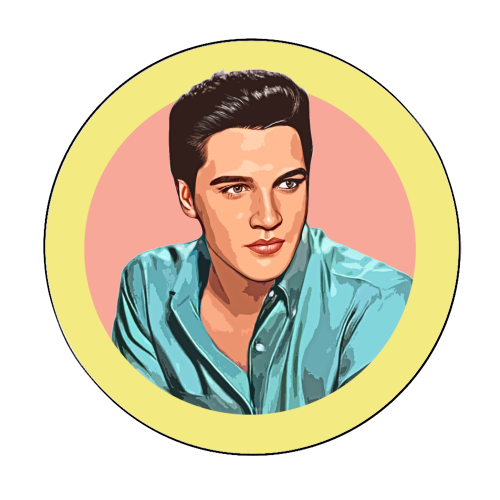 The King - Circle Sticker by DOLLY WOLFE