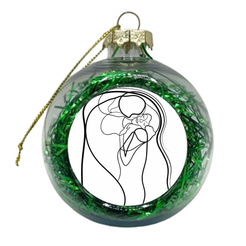 The Kiss Line Art - xmas bauble by Adam Regester