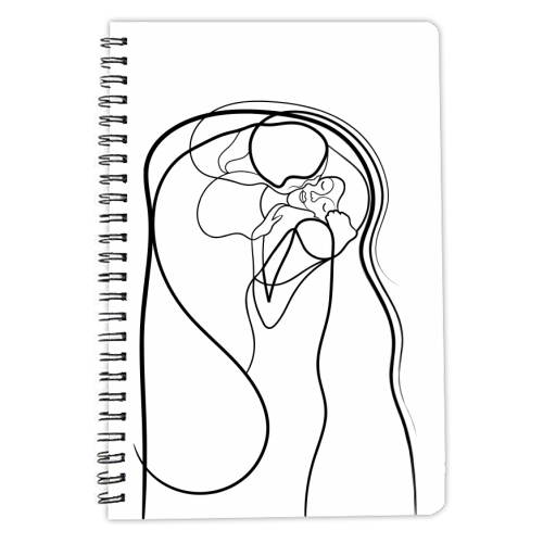 The Kiss Line Art - personalised A4, A5, A6 notebook by Adam Regester