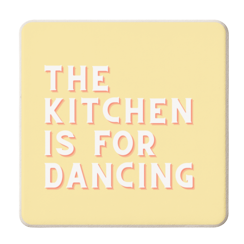 The kitchen is for dancing - personalised beer coaster by Proper Job Studio