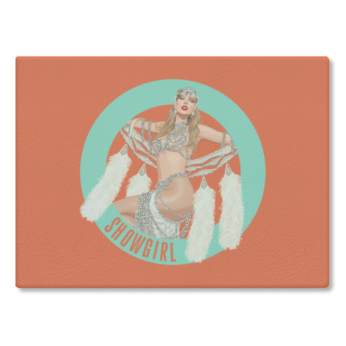 Showgirl - glass chopping board by Claire Atwood