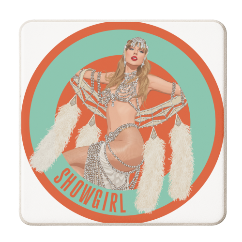 Showgirl - personalised beer coaster by Claire Atwood