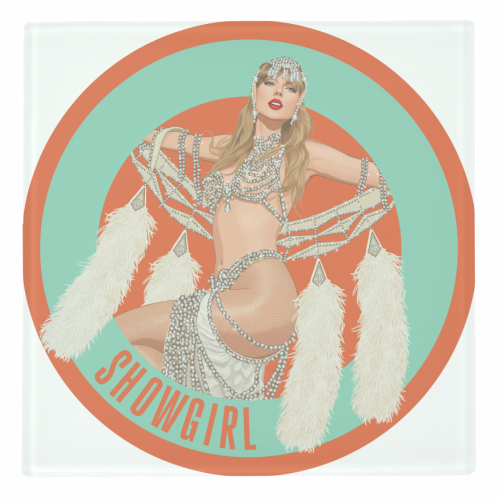 Showgirl - personalised beer coaster by Claire Atwood