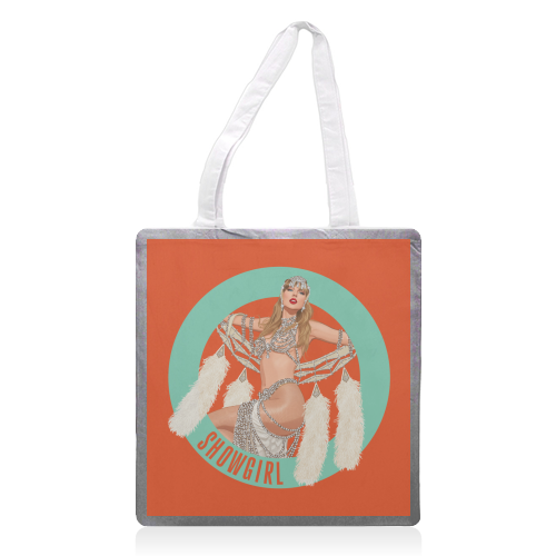 Showgirl - printed canvas tote bag by Claire Atwood