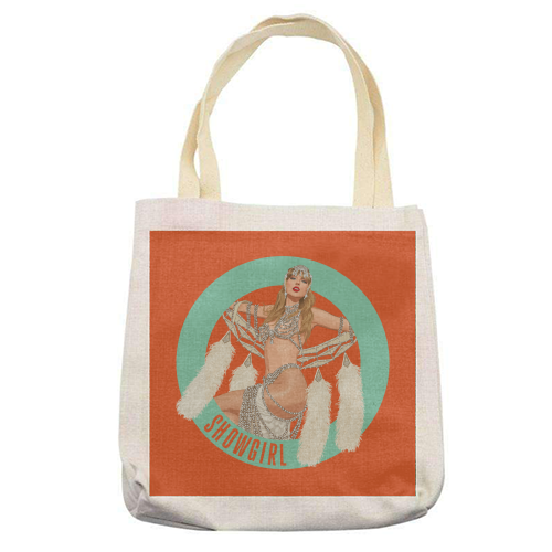 Showgirl - printed canvas tote bag by Claire Atwood