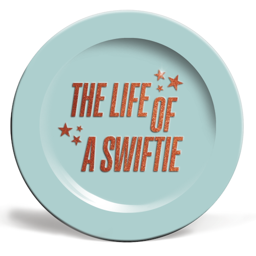 Showgirl The Life Of A Swiftie typography print - ceramic dinner plate by The Girl Next Draw