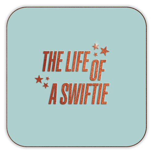 Showgirl The Life Of A Swiftie typography print - personalised beer coaster by The Girl Next Draw