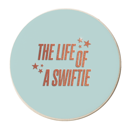 Showgirl The Life Of A Swiftie typography print - personalised beer coaster by The Girl Next Draw