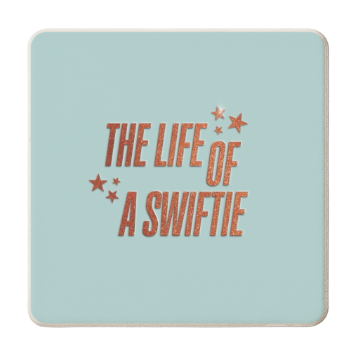 Showgirl The Life Of A Swiftie typography print - personalised beer coaster by The Girl Next Draw