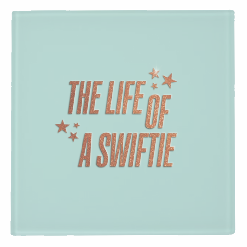 Showgirl The Life Of A Swiftie typography print - personalised beer coaster by The Girl Next Draw