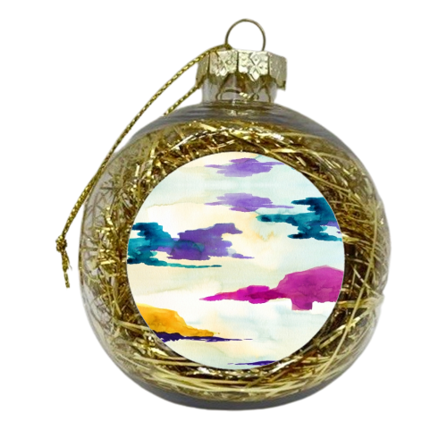 The Loch Colour Pop Watercolour Painting - xmas bauble by Dizzywonders