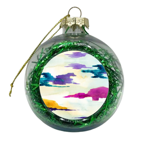 The Loch Colour Pop Watercolour Painting - xmas bauble by Dizzywonders