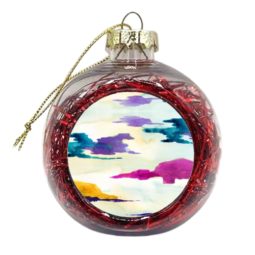 The Loch Colour Pop Watercolour Painting - xmas bauble by Dizzywonders