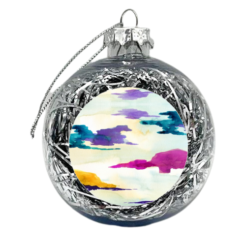 The Loch Colour Pop Watercolour Painting - xmas bauble by Dizzywonders
