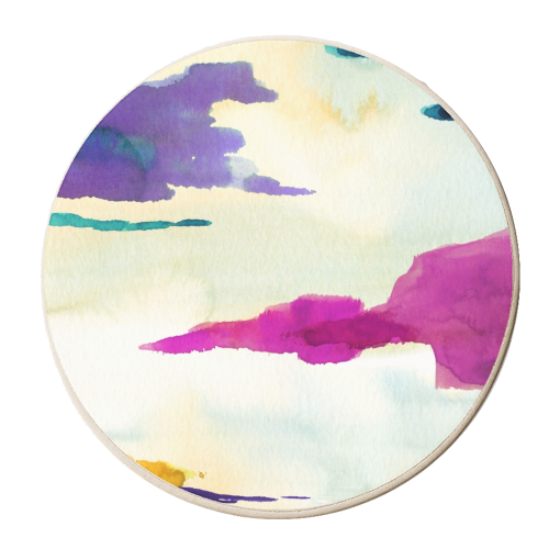 The Loch Colour Pop Watercolour Painting - personalised beer coaster by Dizzywonders