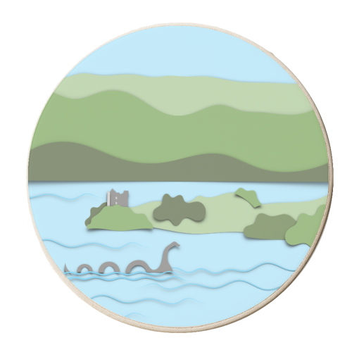 The Loch Ness Monster Scotland - personalised beer coaster by Adam Regester