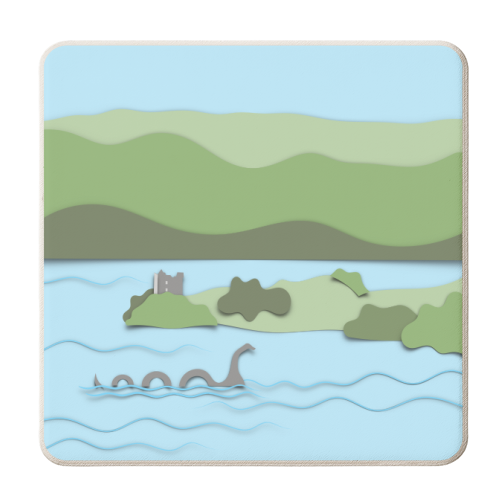 The Loch Ness Monster Scotland - personalised beer coaster by Adam Regester