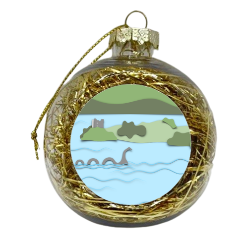 The Loch Ness Monster Scotland - xmas bauble by Adam Regester