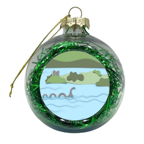 The Loch Ness Monster Scotland - xmas bauble by Adam Regester