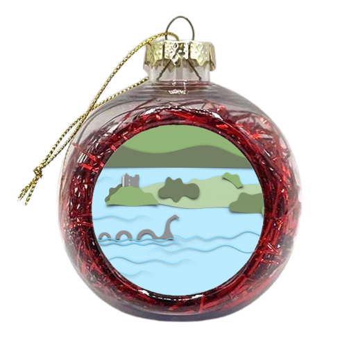 The Loch Ness Monster Scotland - xmas bauble by Adam Regester