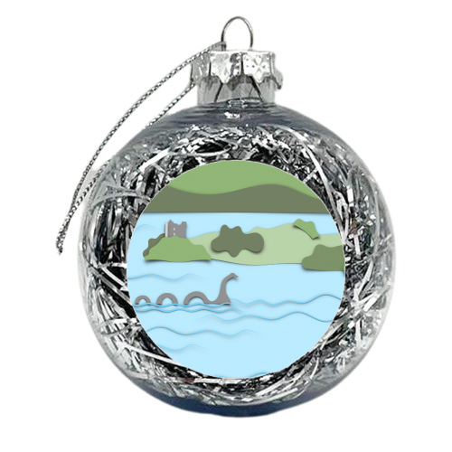 The Loch Ness Monster Scotland - xmas bauble by Adam Regester