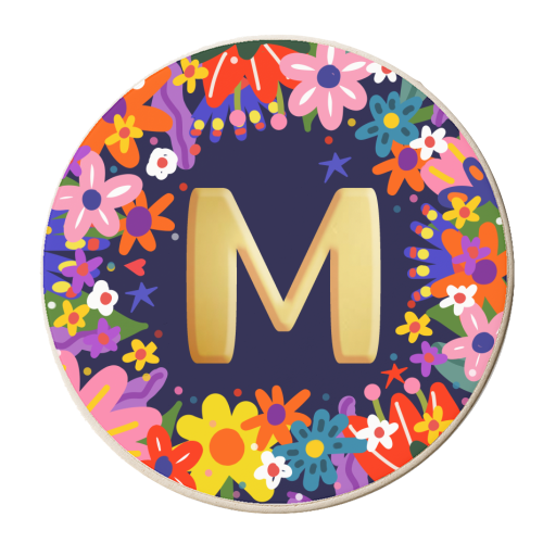 The mighty M - personalised beer coaster by Nichola Cowdery