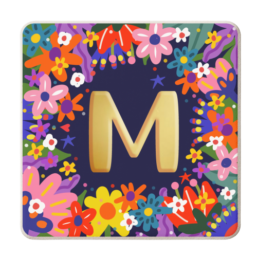 The mighty M - personalised beer coaster by Nichola Cowdery