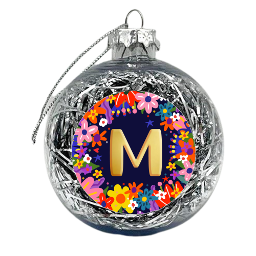 The mighty M - xmas bauble by Nichola Cowdery