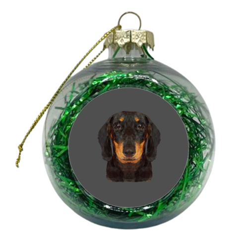 The Miniature Dachshund - xmas bauble by petegrev
