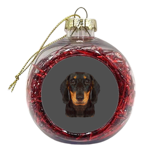 The Miniature Dachshund - xmas bauble by petegrev