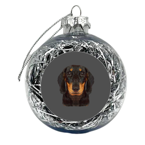 The Miniature Dachshund - xmas bauble by petegrev