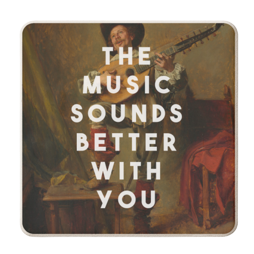 The Music Sounds Better With You - personalised beer coaster by The 13 Prints