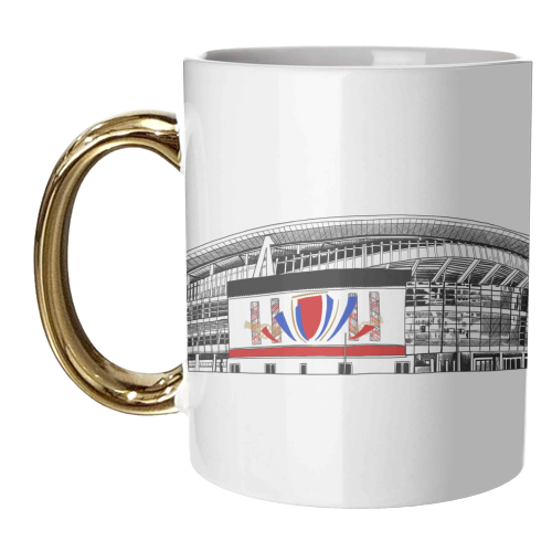 The 'New Grove' Football Stadium - unique mug by Katie Clement