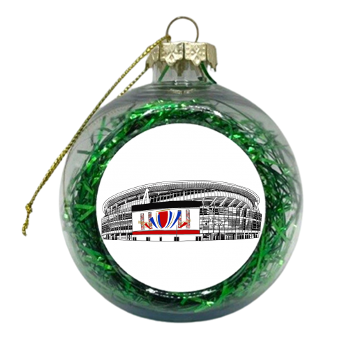 The 'New Grove' Football Stadium - xmas bauble by Katie Clement