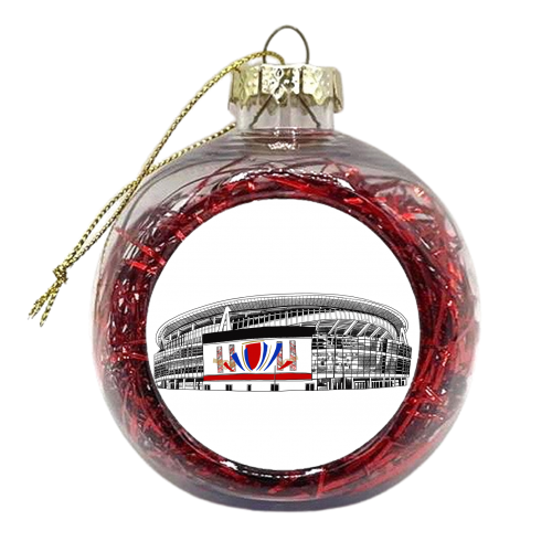 The 'New Grove' Football Stadium - xmas bauble by Katie Clement