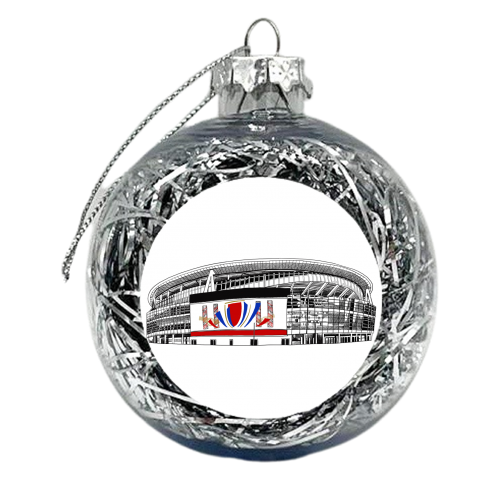 The 'New Grove' Football Stadium - xmas bauble by Katie Clement