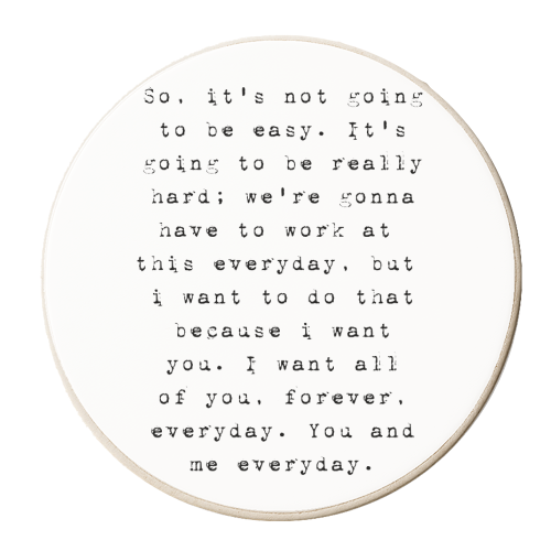 The Notebook Quote - personalised beer coaster by Pink and Pip