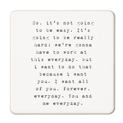 The Notebook Quote - personalised beer coaster by Pink and Pip