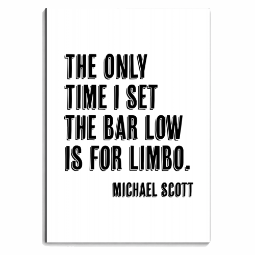 The Only Time I Set the Bar Low Is for Limbo. -Michael Scott Quote Shadow Font - personalised A4, A5, A6 notebook by Toni Scott