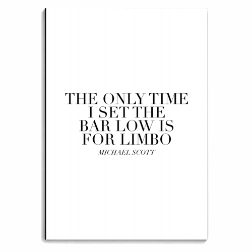 The Only Time I Set the Bar Low Is for Limbo. -Michael Scott, The Office Quote - personalised A4, A5, A6 notebook by Toni Scott