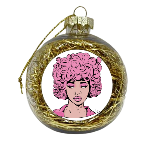 The Pink Lady - xmas bauble by Imogen Colise Wilson