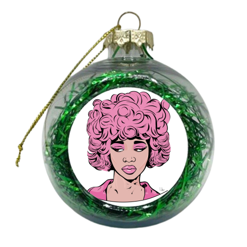 The Pink Lady - xmas bauble by Imogen Colise Wilson