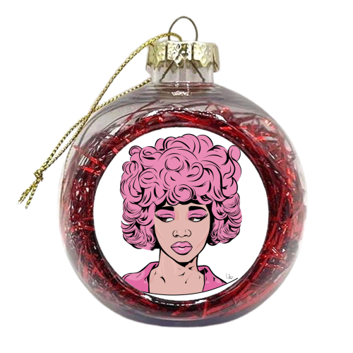 The Pink Lady - xmas bauble by Imogen Colise Wilson