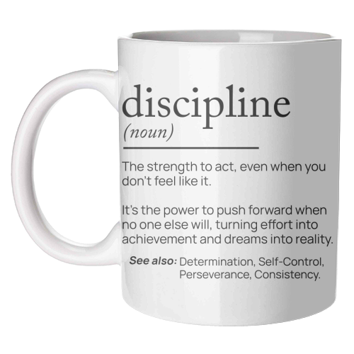 The Power of Discipline: The Key to Unstoppable Success - unique mug by skattia ilie