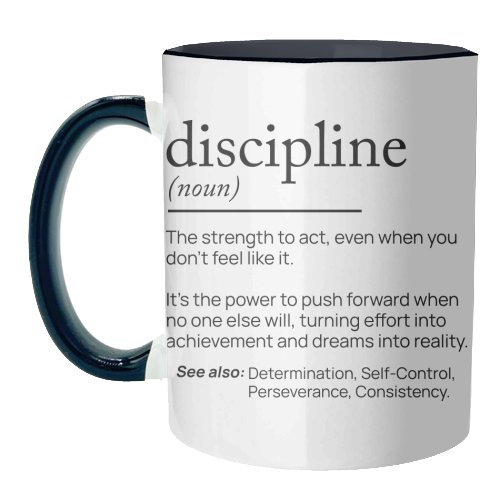 The Power of Discipline: The Key to Unstoppable Success - unique mug by skattia ilie