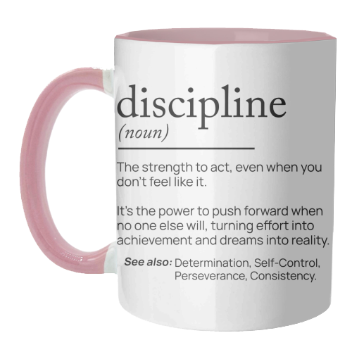 The Power of Discipline: The Key to Unstoppable Success - unique mug by skattia ilie