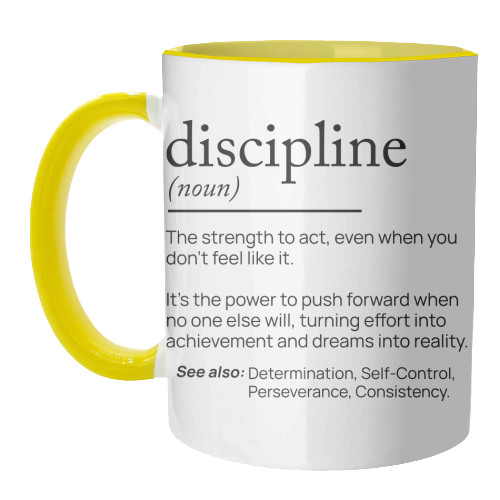 The Power of Discipline: The Key to Unstoppable Success - unique mug by skattia ilie